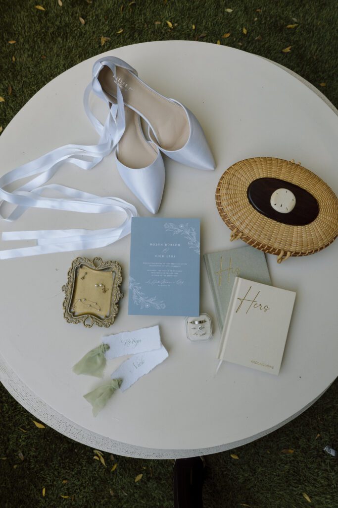 Coastal wedding flat lay inspiration