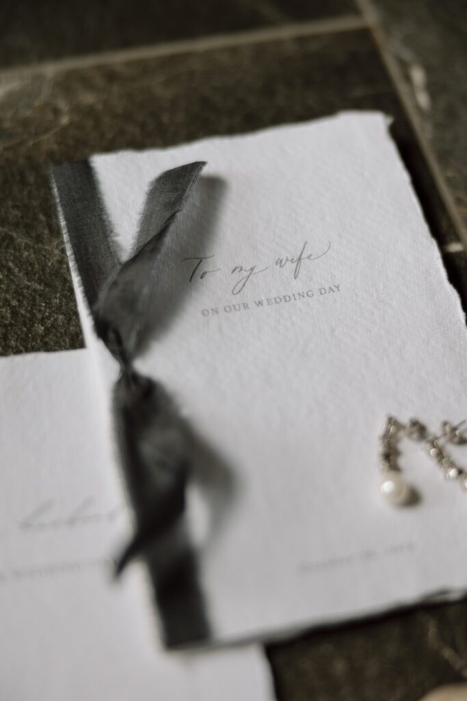 Raw-edge wedding vow books