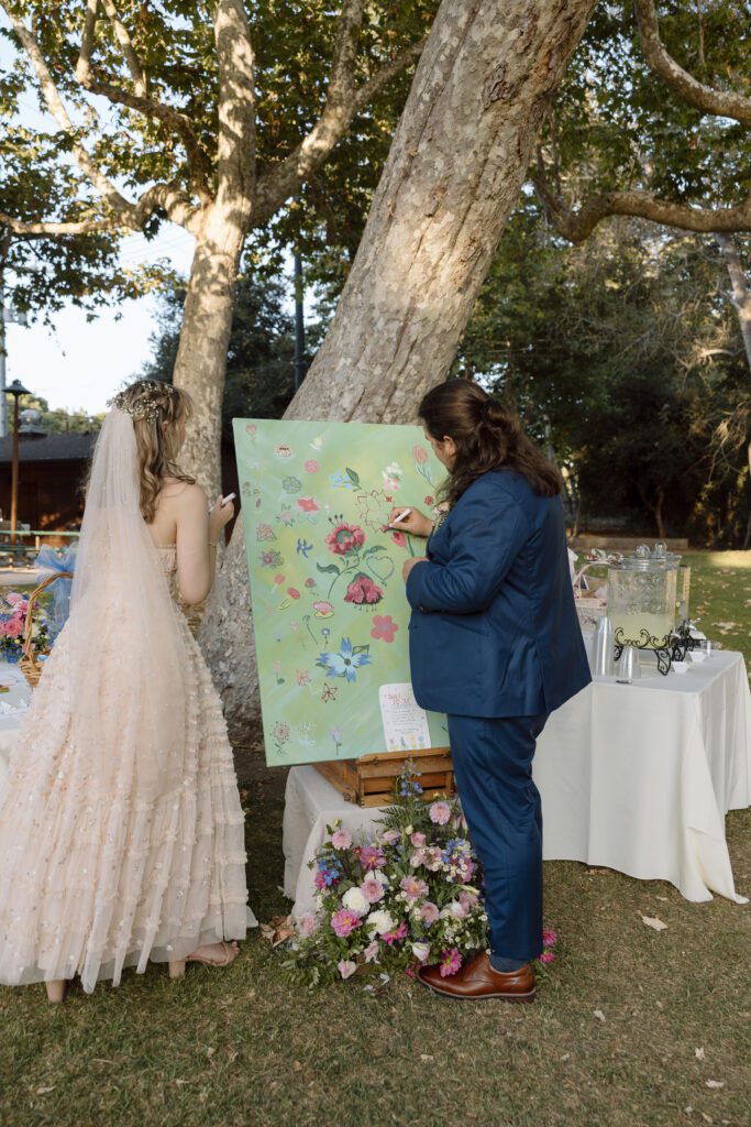 Creative wedding guest book alternative for an intentional intimate wedding