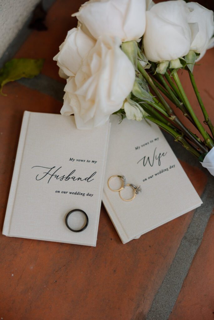 Simple vow books for an intimate wedding