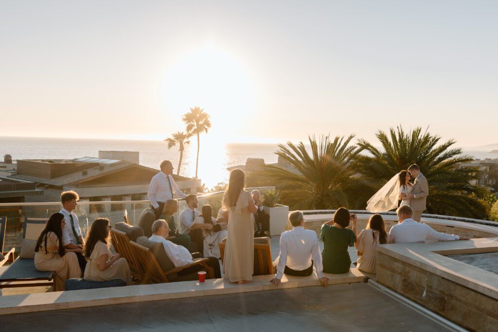 A Southern California elopement surrounded by family at sunset 