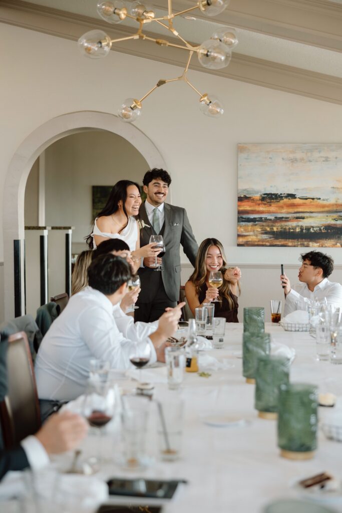 Intimate Wedding lunch with family in Orange California.